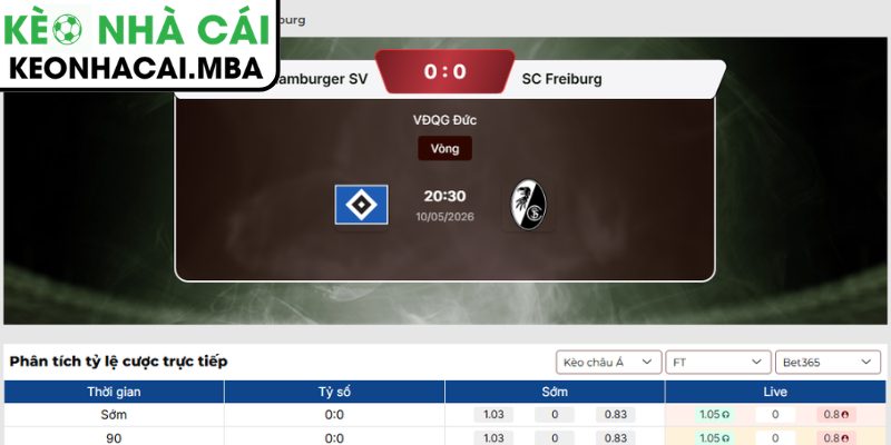 Soi kèo Hamburger SV vs Freiburg (20:30 10/05, Bundesliga) 3 Kèo châu Á trận Hamburger SV vs Freiburg (20:30 10/05, Bundesliga)